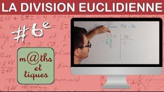 Poser une division euclidienne (avec reste) - Sixième